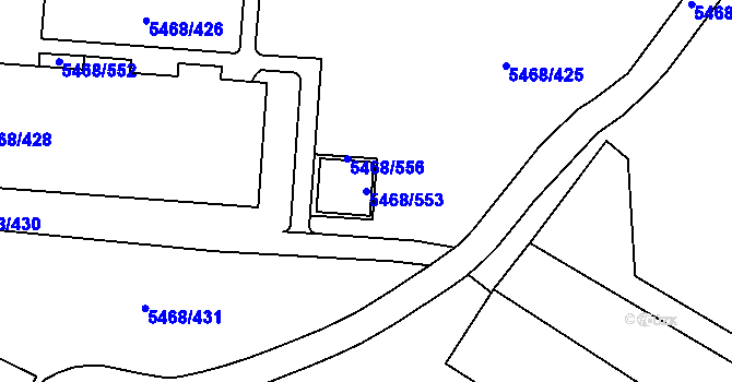 Parcela st. 5468/553 v KÚ Jihlava, Katastrální mapa