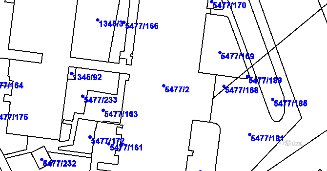 Parcela st. 5477/2 v KÚ Jihlava, Katastrální mapa