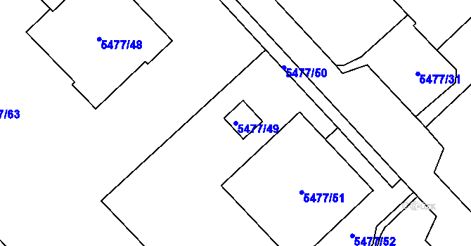 Parcela st. 5477/49 v KÚ Jihlava, Katastrální mapa