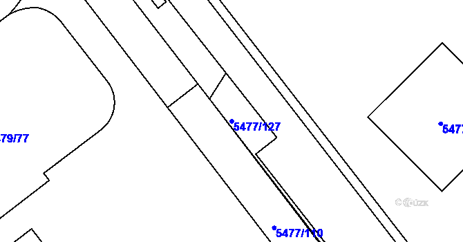 Parcela st. 5477/127 v KÚ Jihlava, Katastrální mapa