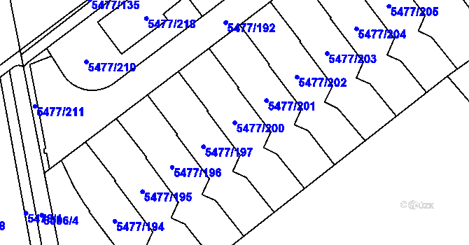 Parcela st. 5477/200 v KÚ Jihlava, Katastrální mapa