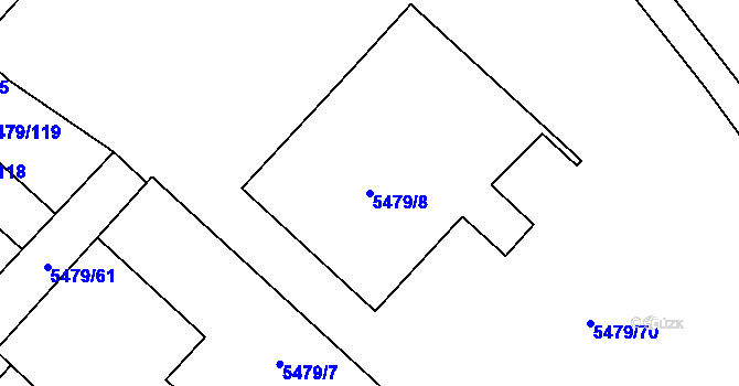 Parcela st. 5479/8 v KÚ Jihlava, Katastrální mapa