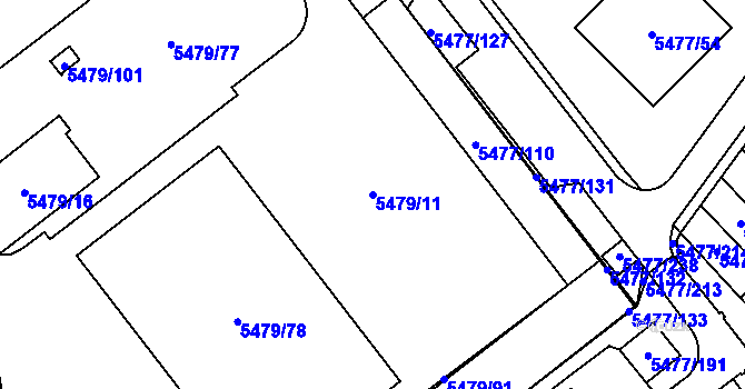 Parcela st. 5479/11 v KÚ Jihlava, Katastrální mapa
