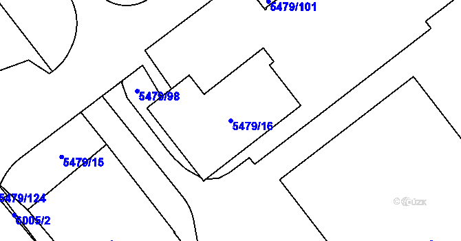 Parcela st. 5479/16 v KÚ Jihlava, Katastrální mapa