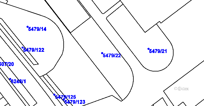 Parcela st. 5479/22 v KÚ Jihlava, Katastrální mapa