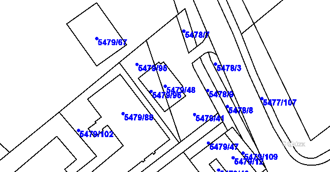 Parcela st. 5479/48 v KÚ Jihlava, Katastrální mapa