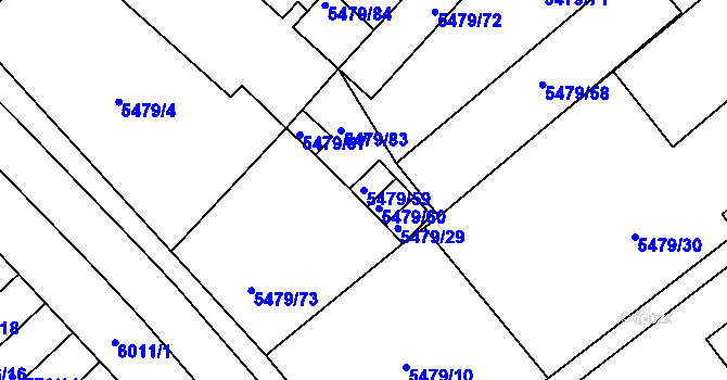 Parcela st. 5479/59 v KÚ Jihlava, Katastrální mapa