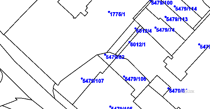 Parcela st. 5479/82 v KÚ Jihlava, Katastrální mapa