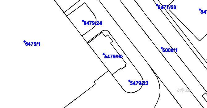 Parcela st. 5479/90 v KÚ Jihlava, Katastrální mapa