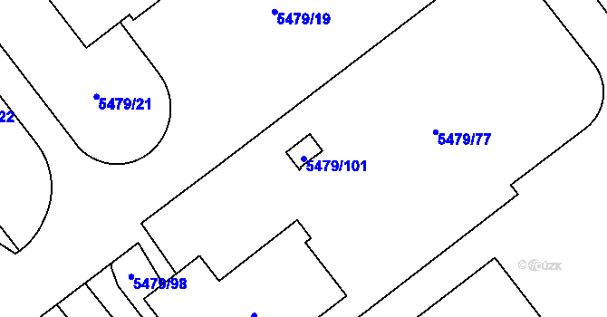 Parcela st. 5479/101 v KÚ Jihlava, Katastrální mapa
