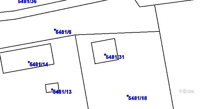 Parcela st. 5481/31 v KÚ Jihlava, Katastrální mapa