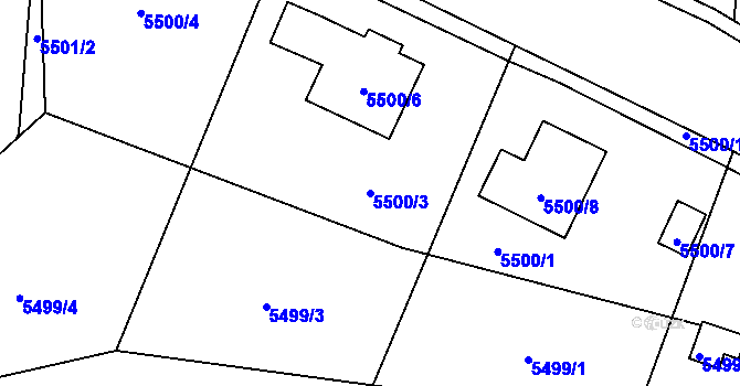 Parcela st. 5500/3 v KÚ Jihlava, Katastrální mapa