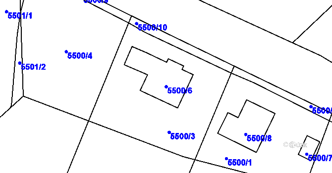 Parcela st. 5500/6 v KÚ Jihlava, Katastrální mapa