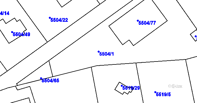 Parcela st. 5504/1 v KÚ Jihlava, Katastrální mapa