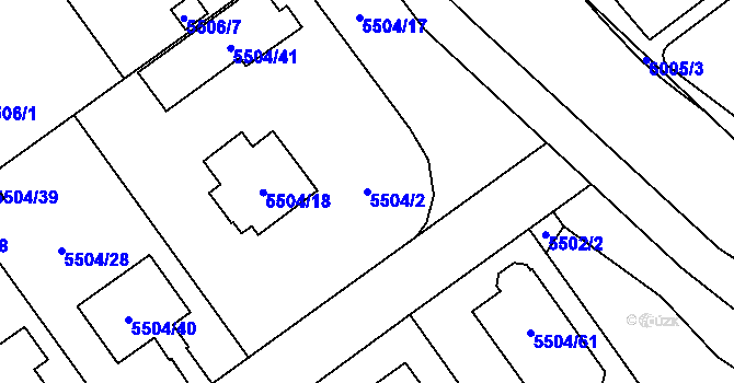 Parcela st. 5504/2 v KÚ Jihlava, Katastrální mapa