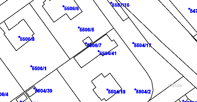 Parcela st. 5504/41 v KÚ Jihlava, Katastrální mapa