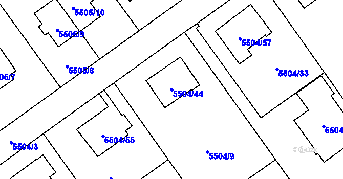 Parcela st. 5504/44 v KÚ Jihlava, Katastrální mapa
