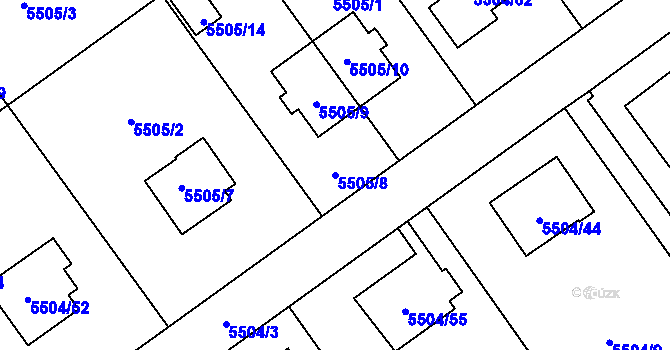 Parcela st. 5505/8 v KÚ Jihlava, Katastrální mapa