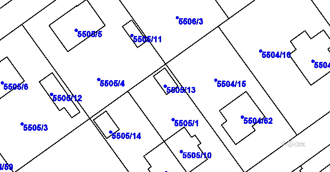 Parcela st. 5505/13 v KÚ Jihlava, Katastrální mapa