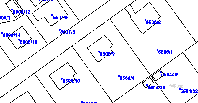 Parcela st. 5506/9 v KÚ Jihlava, Katastrální mapa