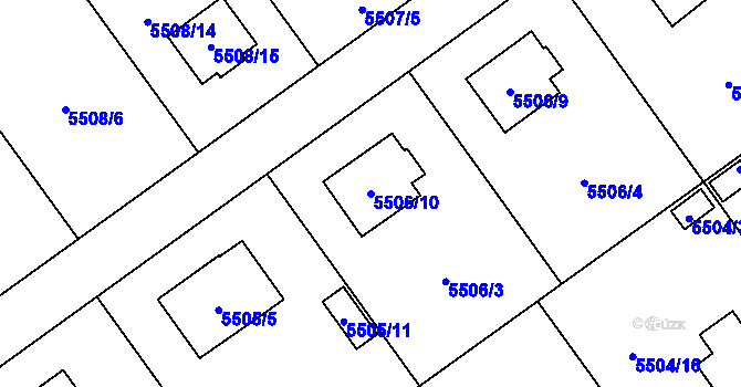 Parcela st. 5506/10 v KÚ Jihlava, Katastrální mapa