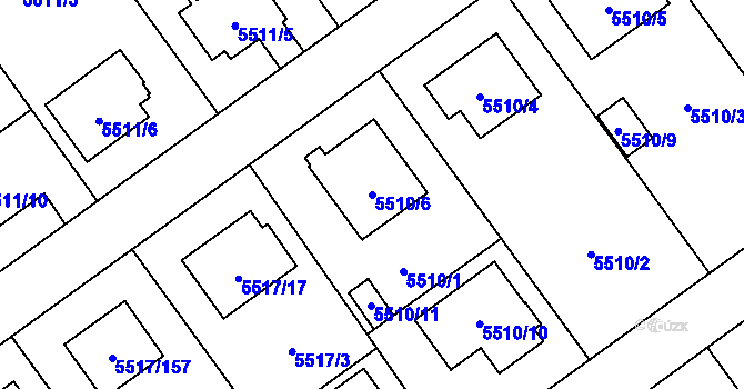 Parcela st. 5510/6 v KÚ Jihlava, Katastrální mapa