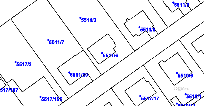 Parcela st. 5511/6 v KÚ Jihlava, Katastrální mapa