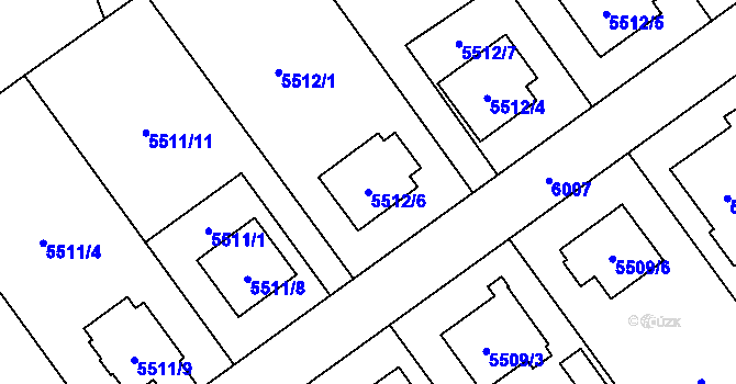 Parcela st. 5512/6 v KÚ Jihlava, Katastrální mapa