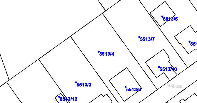 Parcela st. 5513/4 v KÚ Jihlava, Katastrální mapa