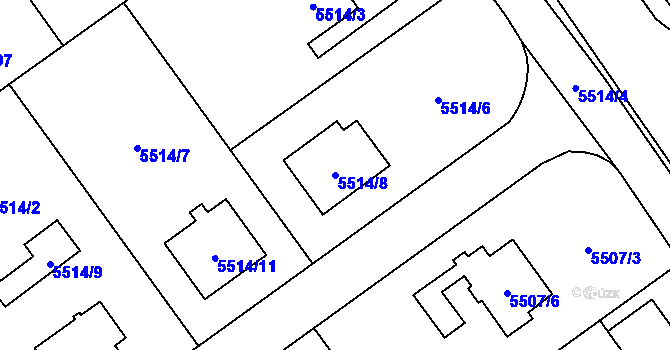 Parcela st. 5514/8 v KÚ Jihlava, Katastrální mapa