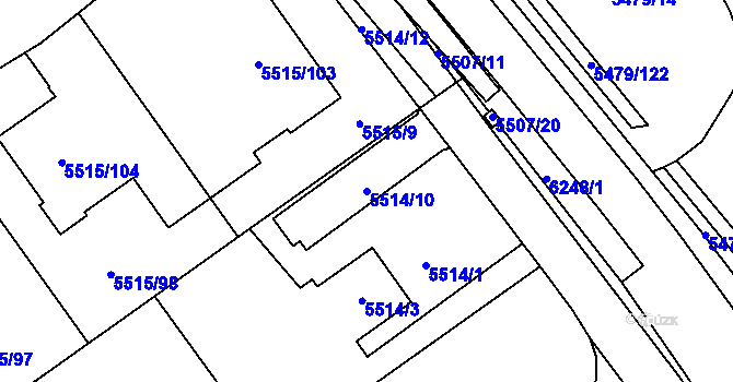 Parcela st. 5514/10 v KÚ Jihlava, Katastrální mapa