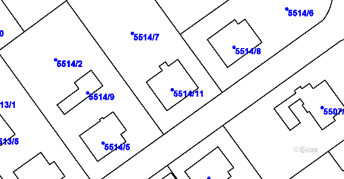 Parcela st. 5514/11 v KÚ Jihlava, Katastrální mapa