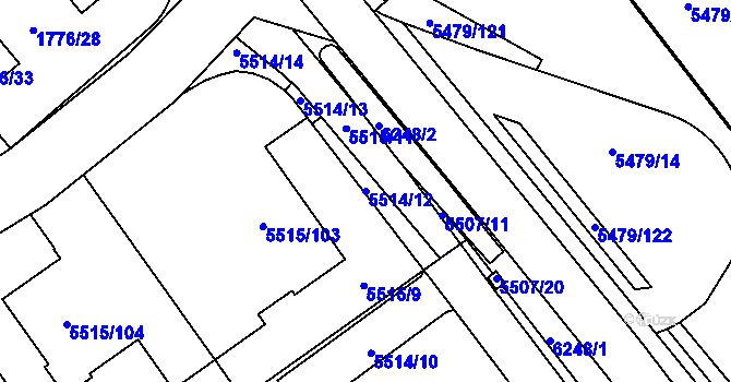 Parcela st. 5514/12 v KÚ Jihlava, Katastrální mapa