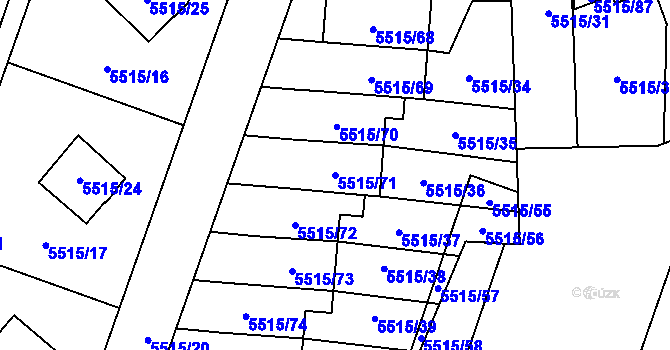 Parcela st. 5515/71 v KÚ Jihlava, Katastrální mapa