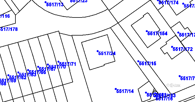 Parcela st. 5517/24 v KÚ Jihlava, Katastrální mapa