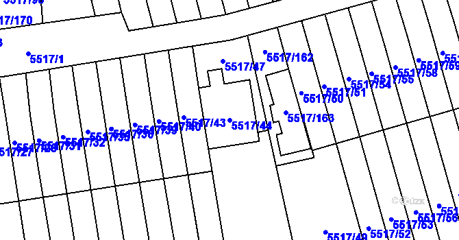 Parcela st. 5517/44 v KÚ Jihlava, Katastrální mapa