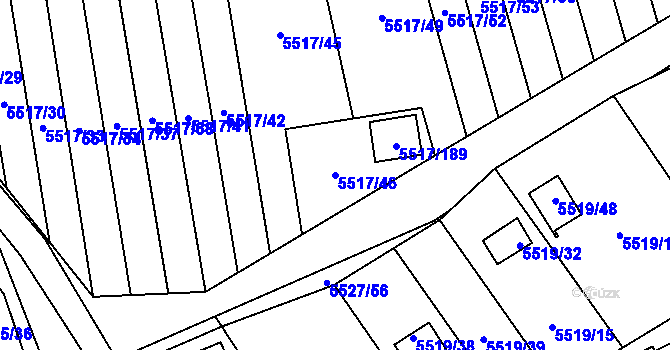 Parcela st. 5517/46 v KÚ Jihlava, Katastrální mapa