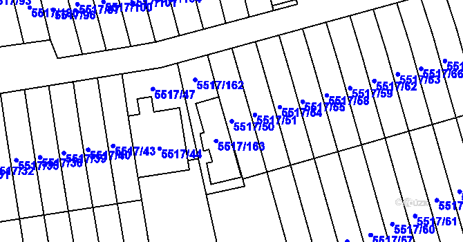 Parcela st. 5517/50 v KÚ Jihlava, Katastrální mapa