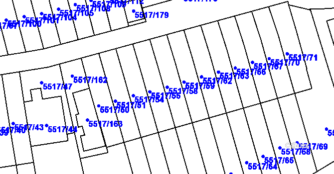 Parcela st. 5517/58 v KÚ Jihlava, Katastrální mapa