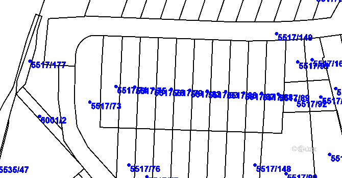 Parcela st. 5517/79 v KÚ Jihlava, Katastrální mapa