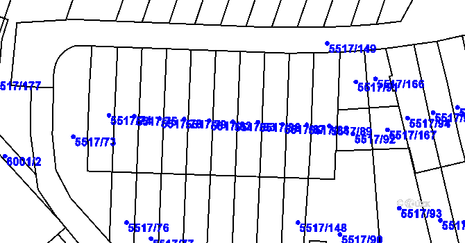 Parcela st. 5517/83 v KÚ Jihlava, Katastrální mapa