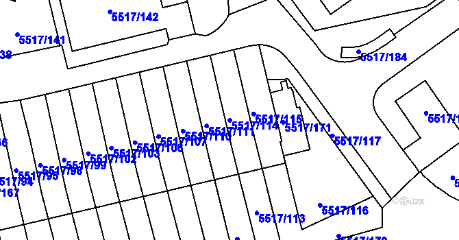 Parcela st. 5517/114 v KÚ Jihlava, Katastrální mapa