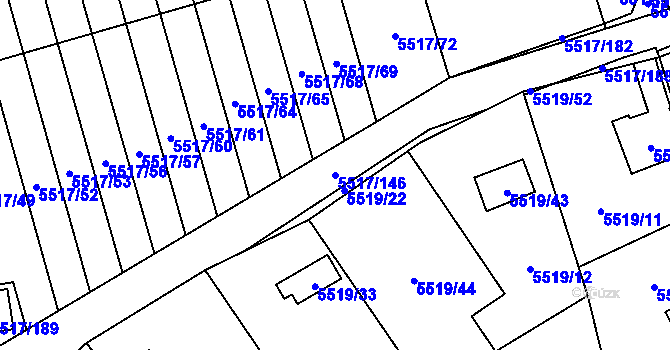 Parcela st. 5517/146 v KÚ Jihlava, Katastrální mapa