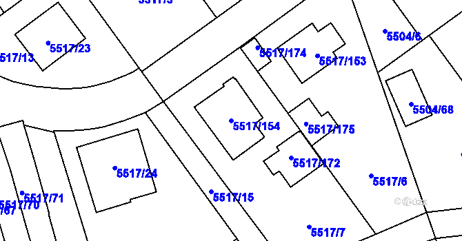 Parcela st. 5517/154 v KÚ Jihlava, Katastrální mapa