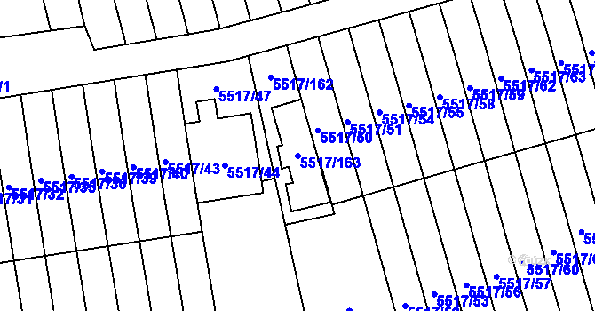 Parcela st. 5517/163 v KÚ Jihlava, Katastrální mapa