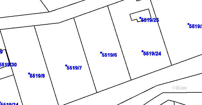 Parcela st. 5519/6 v KÚ Jihlava, Katastrální mapa