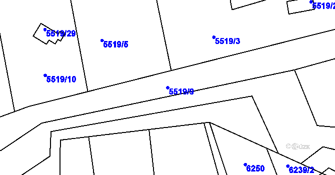 Parcela st. 5519/9 v KÚ Jihlava, Katastrální mapa