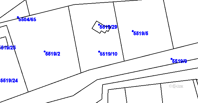 Parcela st. 5519/10 v KÚ Jihlava, Katastrální mapa
