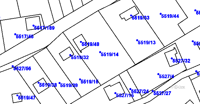 Parcela st. 5519/14 v KÚ Jihlava, Katastrální mapa