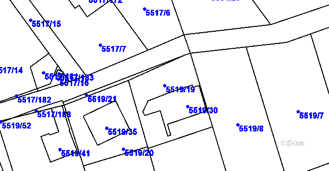 Parcela st. 5519/19 v KÚ Jihlava, Katastrální mapa